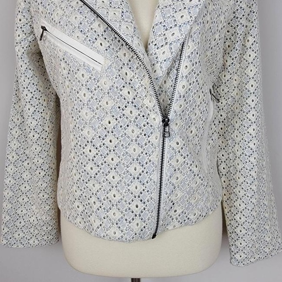 Anthropologie- Dolan Crochet Zip Moto Jacket - Picture 3 of 11